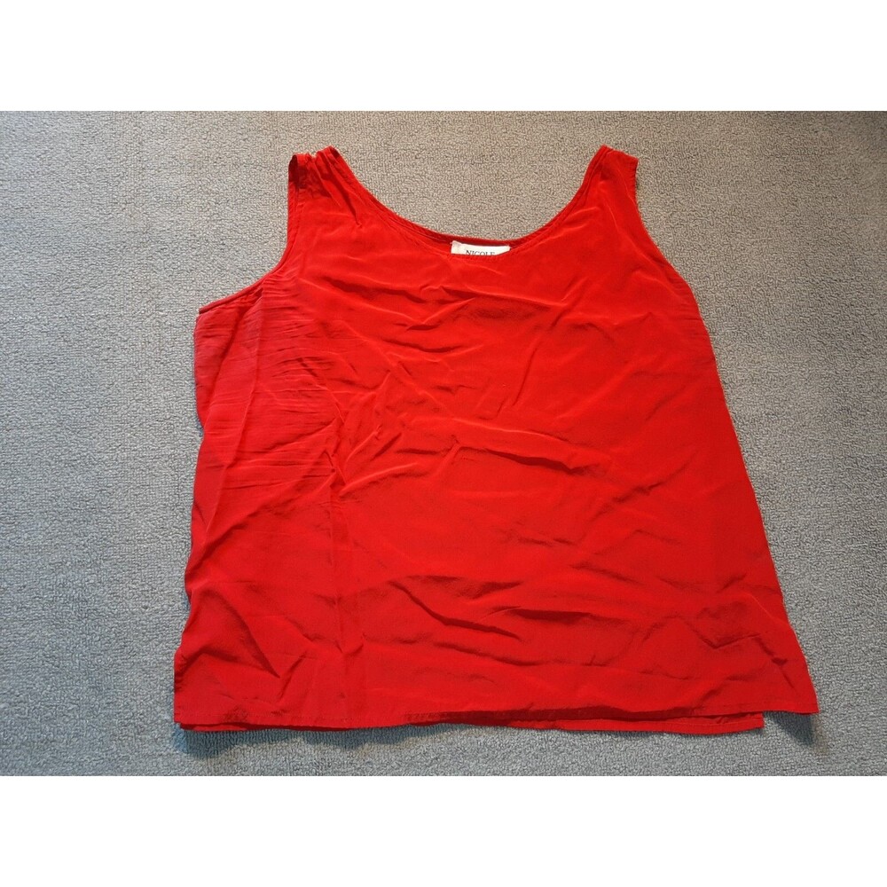 Nicole Summers Women's Sleeveless L Large Silk Bright Red